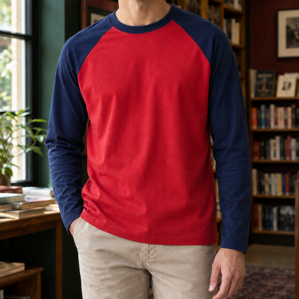 Wilfred Crew Neck T-Shirt - Red Navy