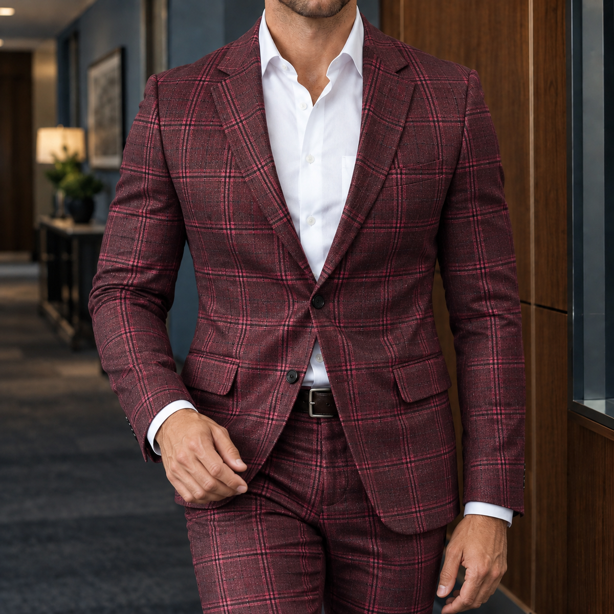 Sebastian Tailored Set - Burgundy
