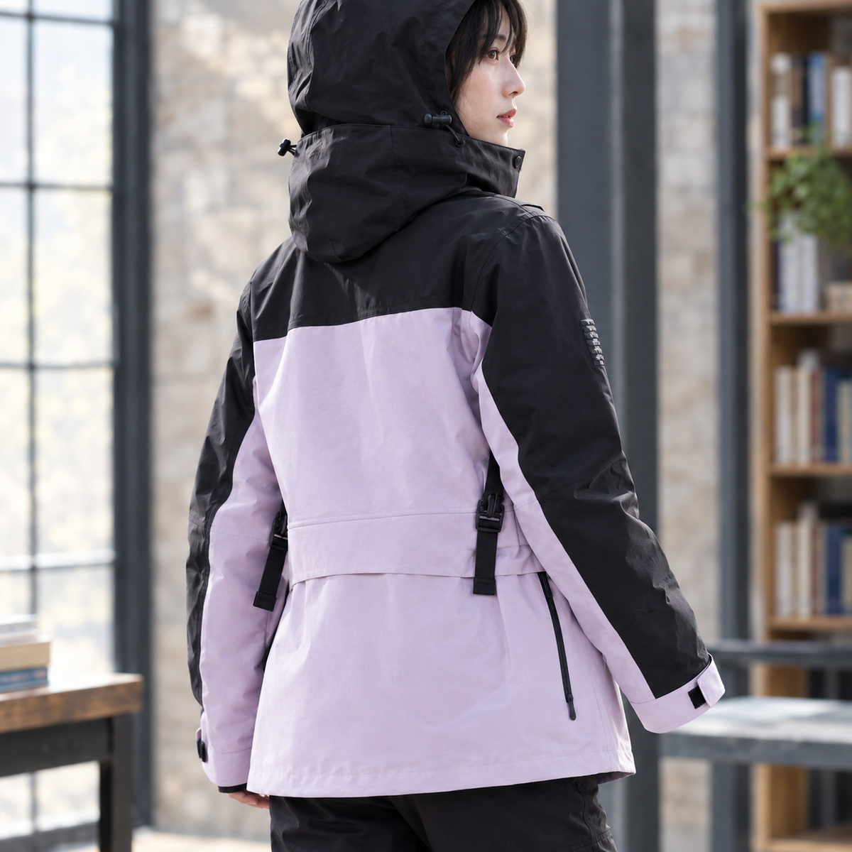 Sharon Hooded Jacket - Reverse or Side Angle