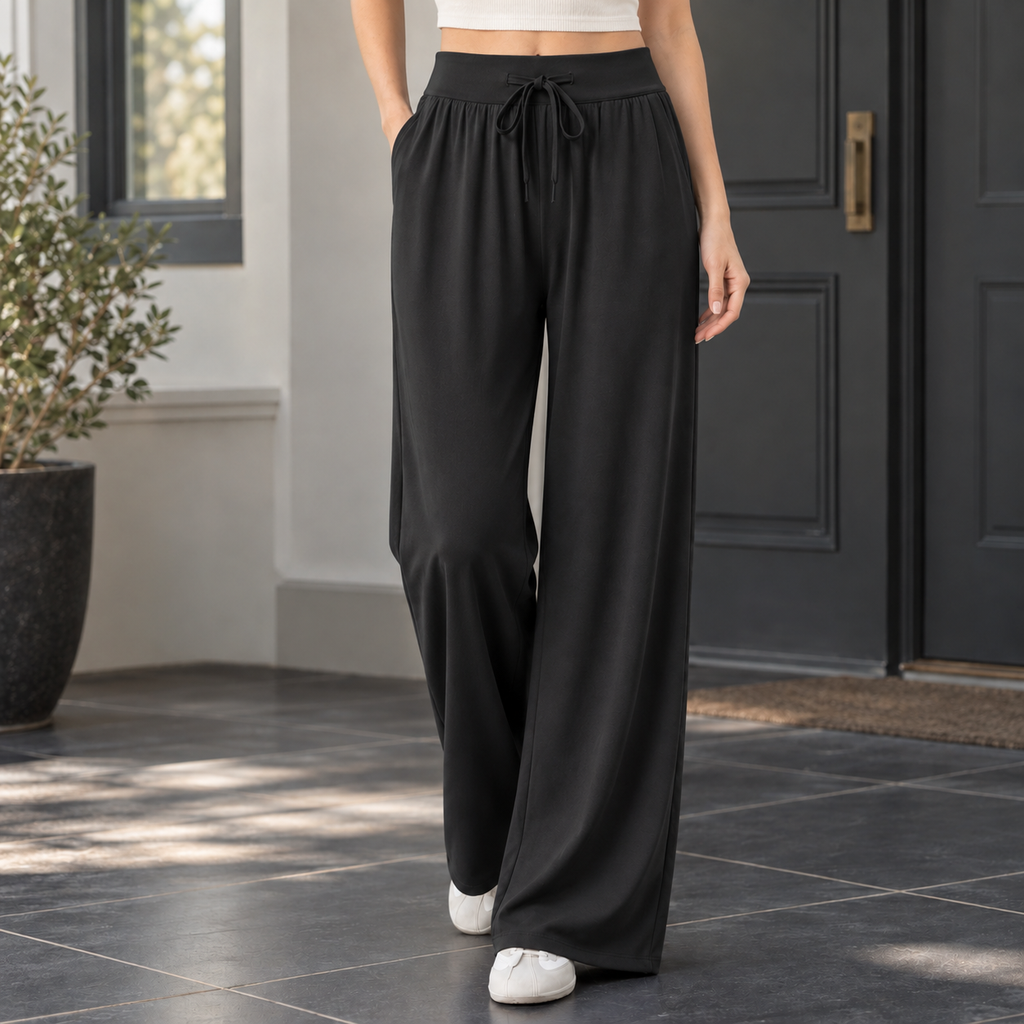 Hildegarde Wide Leg Pants - Black