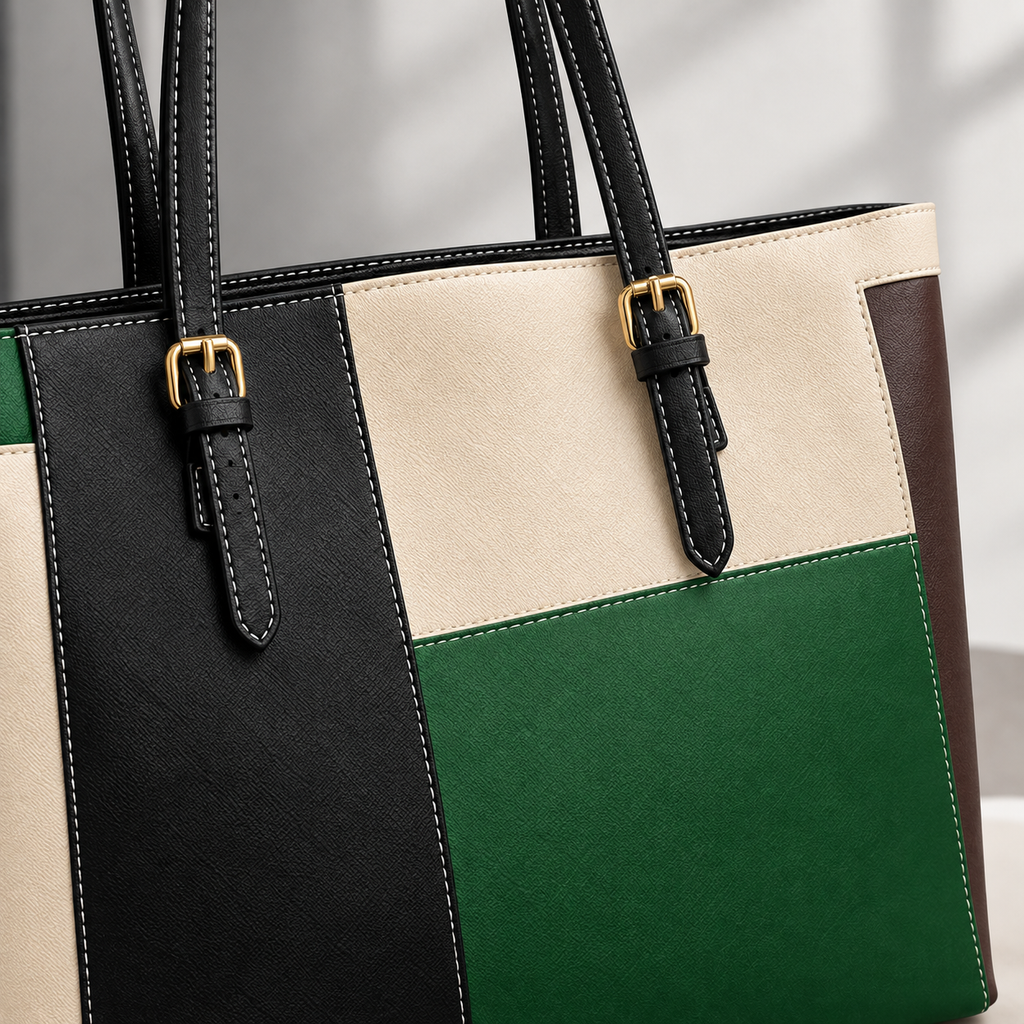 Ravenna Colorblock Tote - Feature Close-up