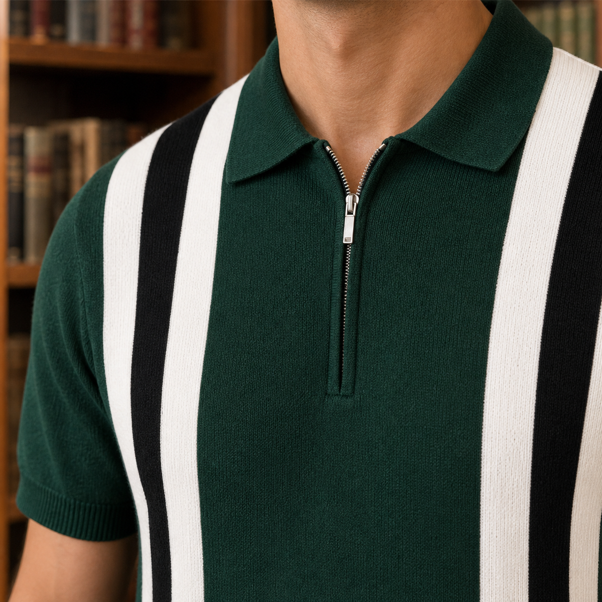 Montgomery Quarter Zip Polo - Feature Close-up