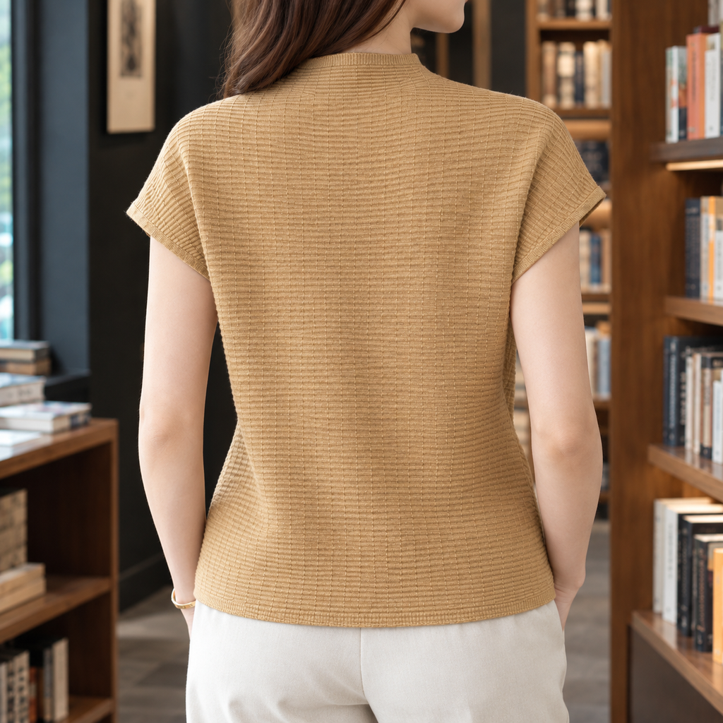 Lena Textured Knit Top - Reverse or Side Angle