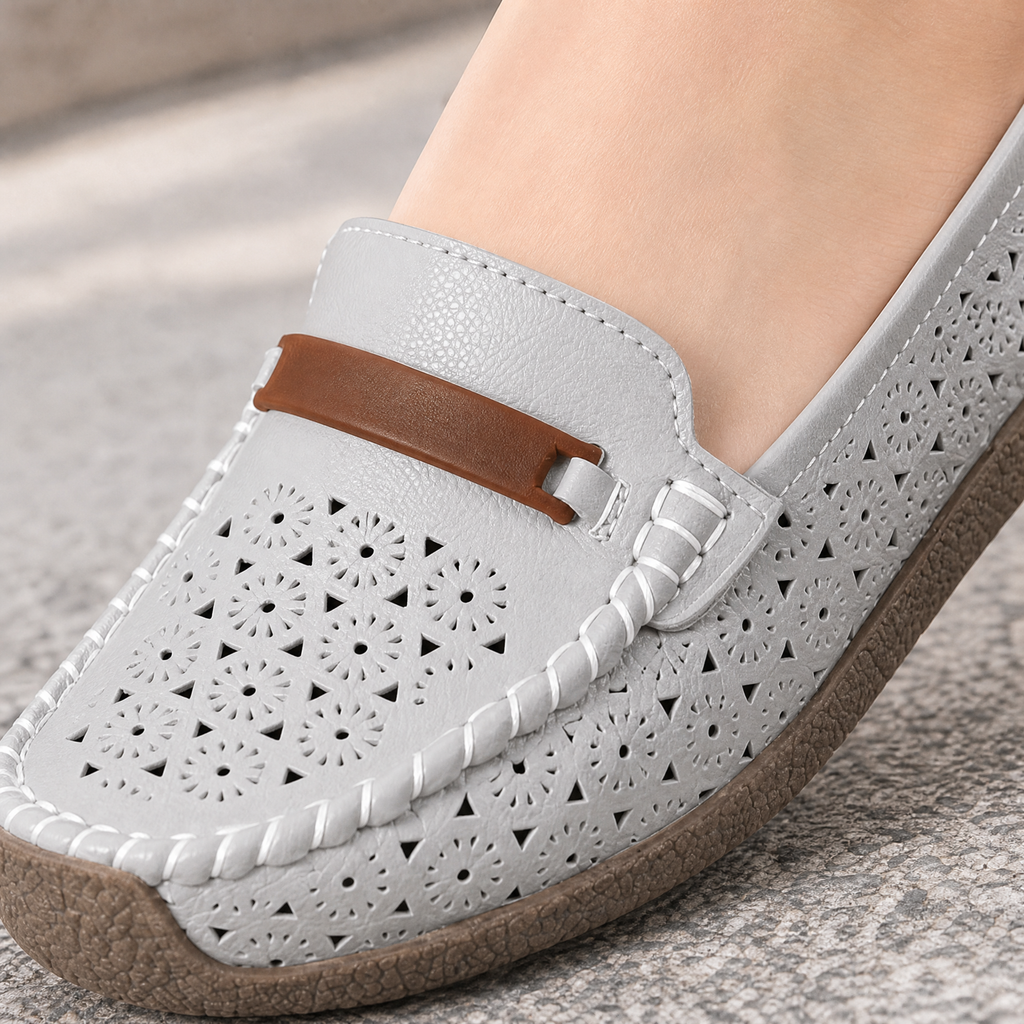 Serrano Perforated Loafers - Feature Close-up